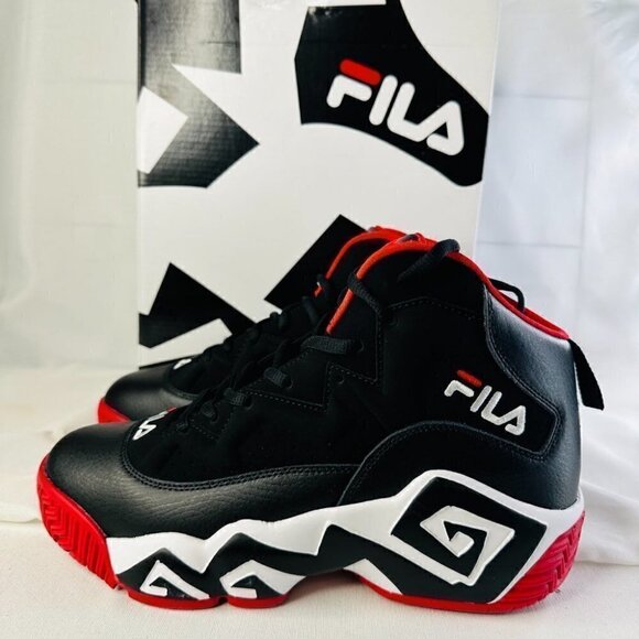 Fila Mens MB Black Lace Up Mid Top Athletic Basketball Shoes Size US 9 - Picture 5 of 12